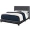 Monarch Specialties Bed, Queen Size, Platform, Bedroom, Frame, Upholstered, Velvet, Wood Legs, Grey, Chrome I 5986Q - alternate 1